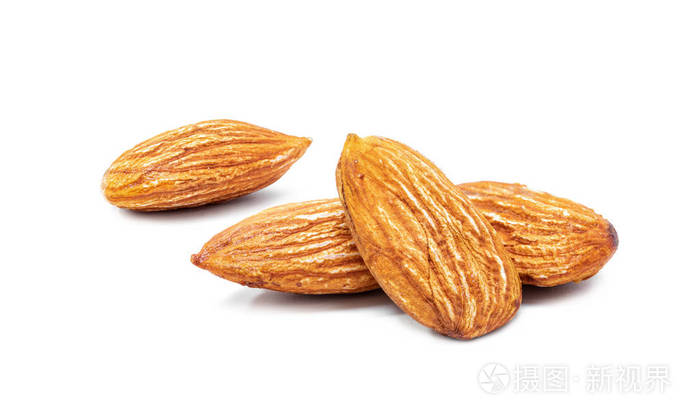 白底烤杏仁籽高蛋白健康天然食品