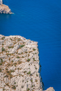 俯瞰地中海的马略卡岛 Formentor 帽的雄伟悬崖