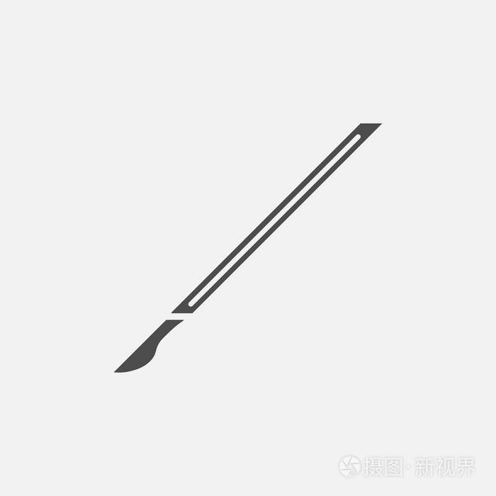 白色背景下的手术刀图标