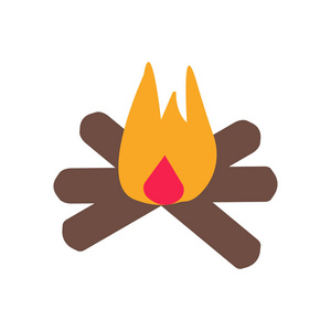 篝火图标矢量隔离白色背景为您的 web 和移动应用程序设计, 篝火徽标概念