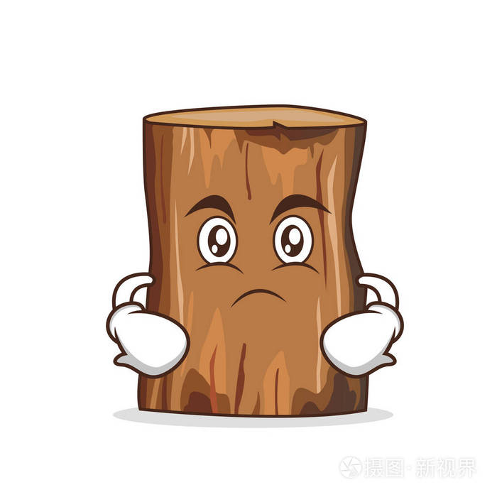 严重的树树干字符卡通