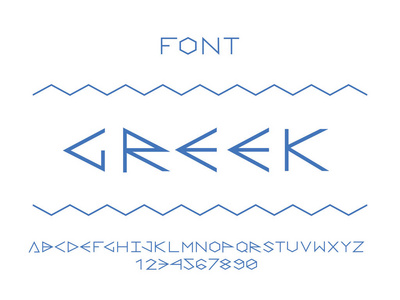 希腊字体。矢量字母字母