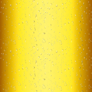 与透明泡上杯啤酒。黄色液体三维现实的矢量图。凝析油冷啤酒纹理