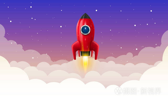 太空火箭发射艺术创意插画-正版商用图片0ru0vc-摄图新视界
