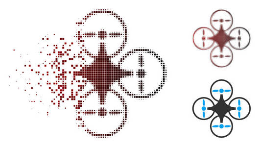 移动像素半色调空气直升机图标