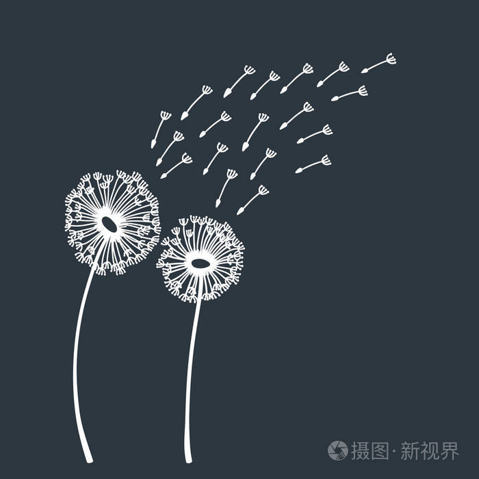 蒲公英吹剪影插画-正版商用图片0ru6mv-摄图新视界