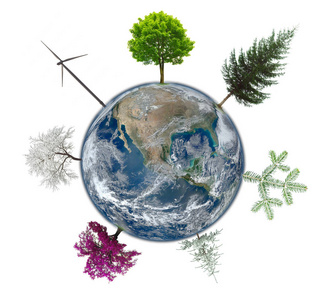 地球地球生态概念的抽象树木。这幅图像由美国国家航空航天局提供的元素