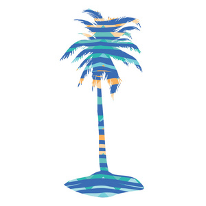 棕榈树剪影，矢量图