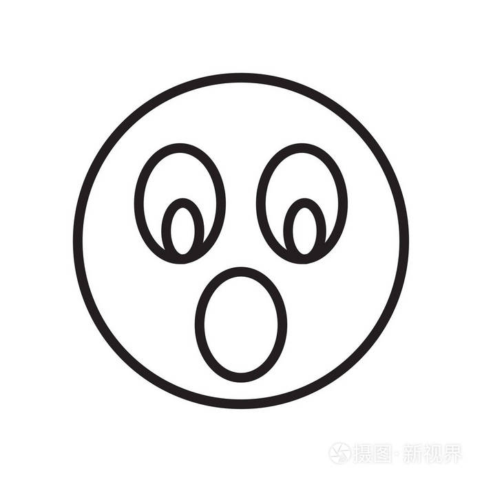 惊讶的图标矢量隔离白色背景为您的 web 和移动应用程序设计, 惊讶的
