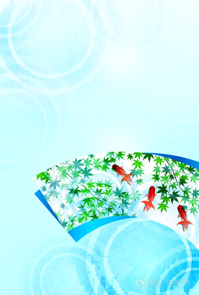 金鱼夏天夏天问候背景