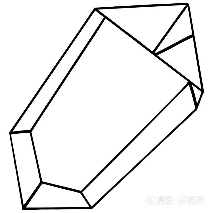 独立的插图元素.几何石英多边形水晶石马赛克形状紫水晶宝石