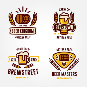 啤酒标志设计元素集