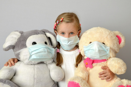 儿童孩子女孩流行流感药孩子医用口罩