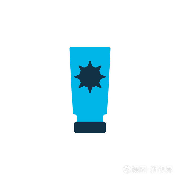 防晒霜图标有色符号.优质隔离防晒霜元素的时尚风格