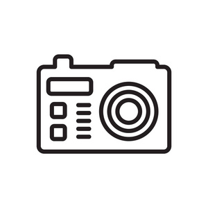 照片相机图标矢量隔离白色背景为您的 web 和移动应用程序设计, 照片相机徽标概念