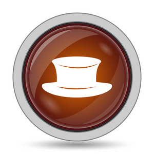 帽子图标, 橙色网站按钮白色背景