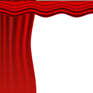 红色舞台。矢量插图。红色的窗帘。白色背景上的场景