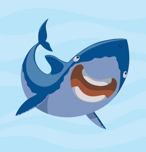 有趣的笑蓝鲨