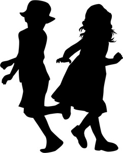 孩子们玩的 silhouettes