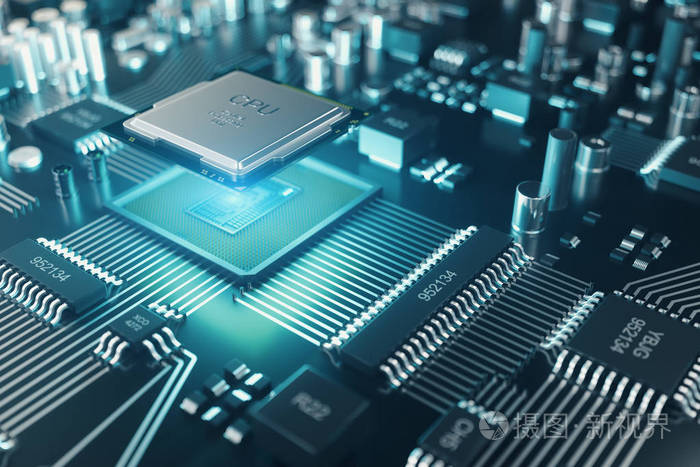 技术背景.中央计算机处理器 cpu 的概念.主板数字芯片.科技背景.