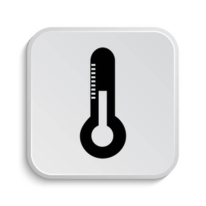 温度计图标。白色背景上的互联网按钮