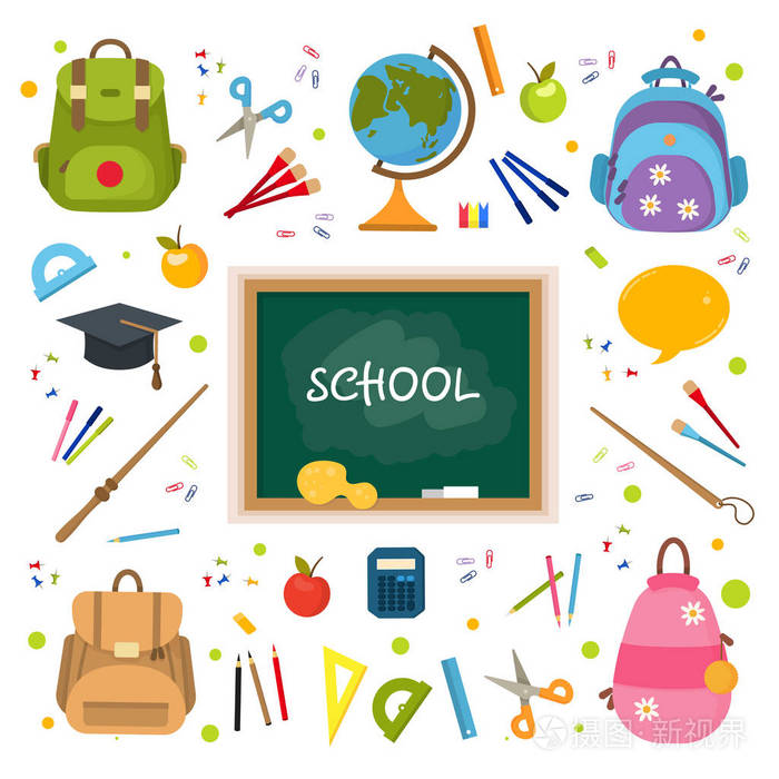 教室里的一大套学校东西