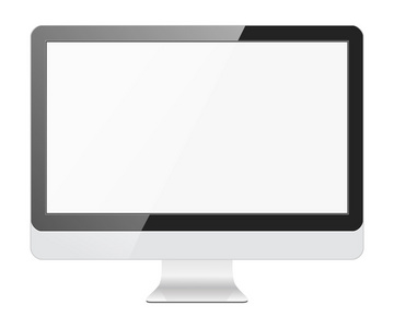 计算机的显示器上白色隔离。矢量