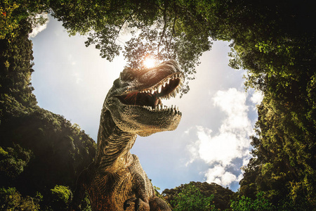 恐龙, T雷克斯与树分支反对在自然