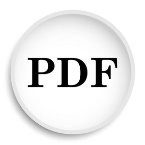 Pdf 图标。在白色背景上的 Pdf 网站按钮