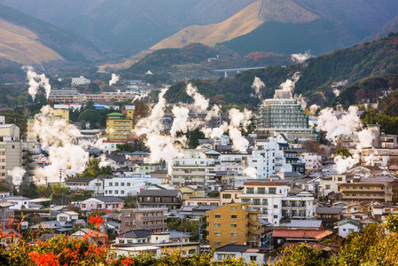 日本别府市的城市景观