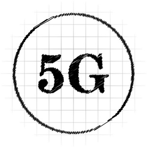 5g 图标。白色背景上的互联网按钮