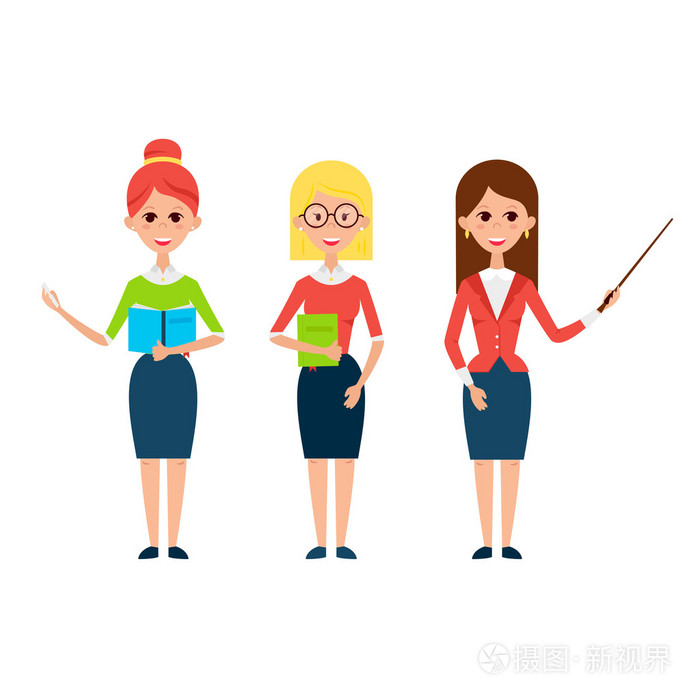 女老师扁平人物