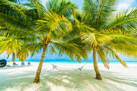 在马尔代夫岛地处热带的海滩