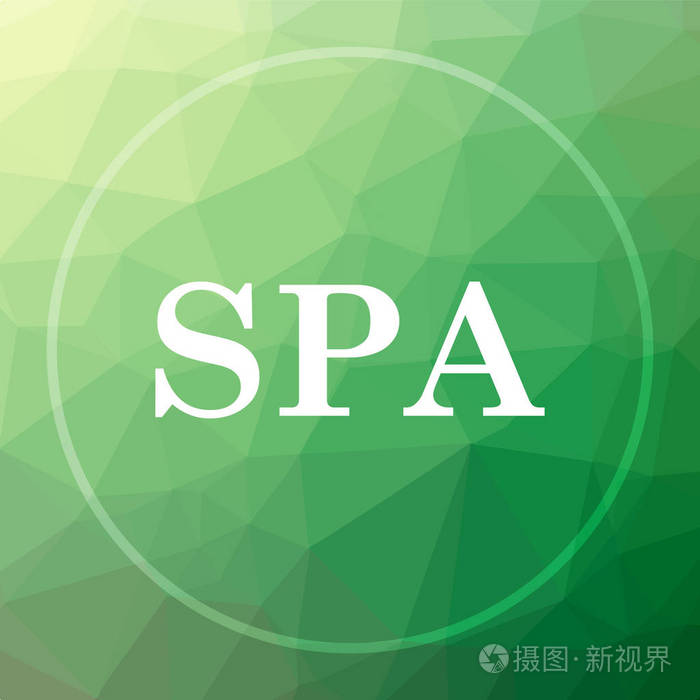 spa 图标.绿色低聚背景下的 spa 网站按钮