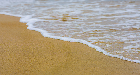 美丽的大海夏季抽象背景金沙滩与蓝色的海浪