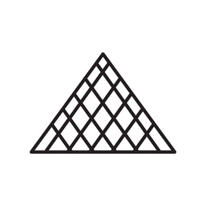 卢浮宫图标向量被隔离在白色背景, 卢浮宫标志, t