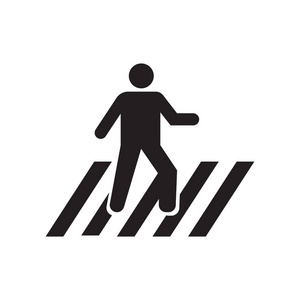 行人图标矢量符号和符号在白色背景下被隔离, 行人标志概念