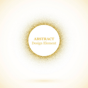 点彩抽象点缀背景为您的设计。气泡效果向量框架。在白色背景查出的黄金点图案。向量抽象金闪光设计元素