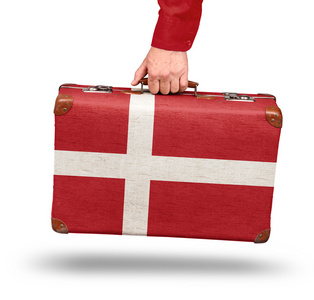 复古手提箱旅行到丹麦