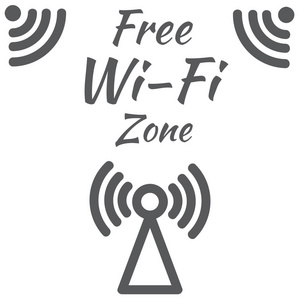 无线 wifi 路由器网络, 矢量图示