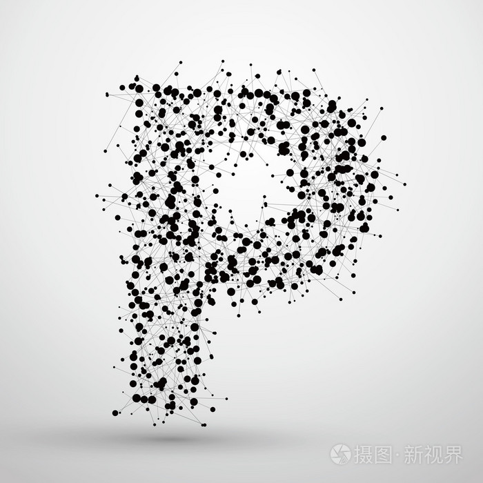 点线组成的字母,字体设计