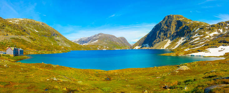 挪威 Dalsnibba 山 Djupvatnet 湖的全景