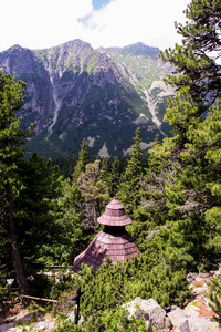 全景从绿色 beskid 山, 高 tatra, 与湖和瀑布