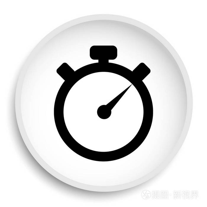 定时器图标.在白色背景下的定时器网站按钮