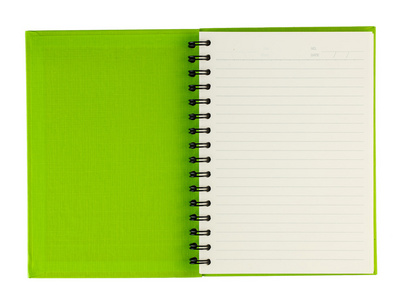 绿色的笔记本打开