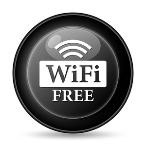 Wifi 免费图标。白色背景上的互联网按钮