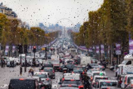 抽象的模糊背景  城市生活巴黎法国