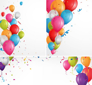 五颜六色的庆祝气球背景