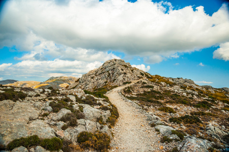 背包客乘坐自己的搭便车旅行。有什么。旅游地
