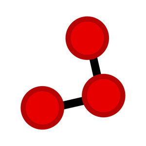 孤立的红色分子图标
